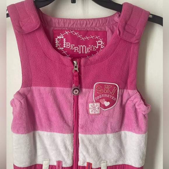 Girls Obermeyer Pink Jacket Snowsuit Hood Sz 5 Winter Ski Snowboard - Picture 6 of 15